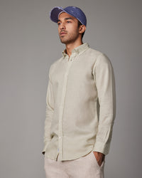 Soft Washed Linen Shirt - Fern Green