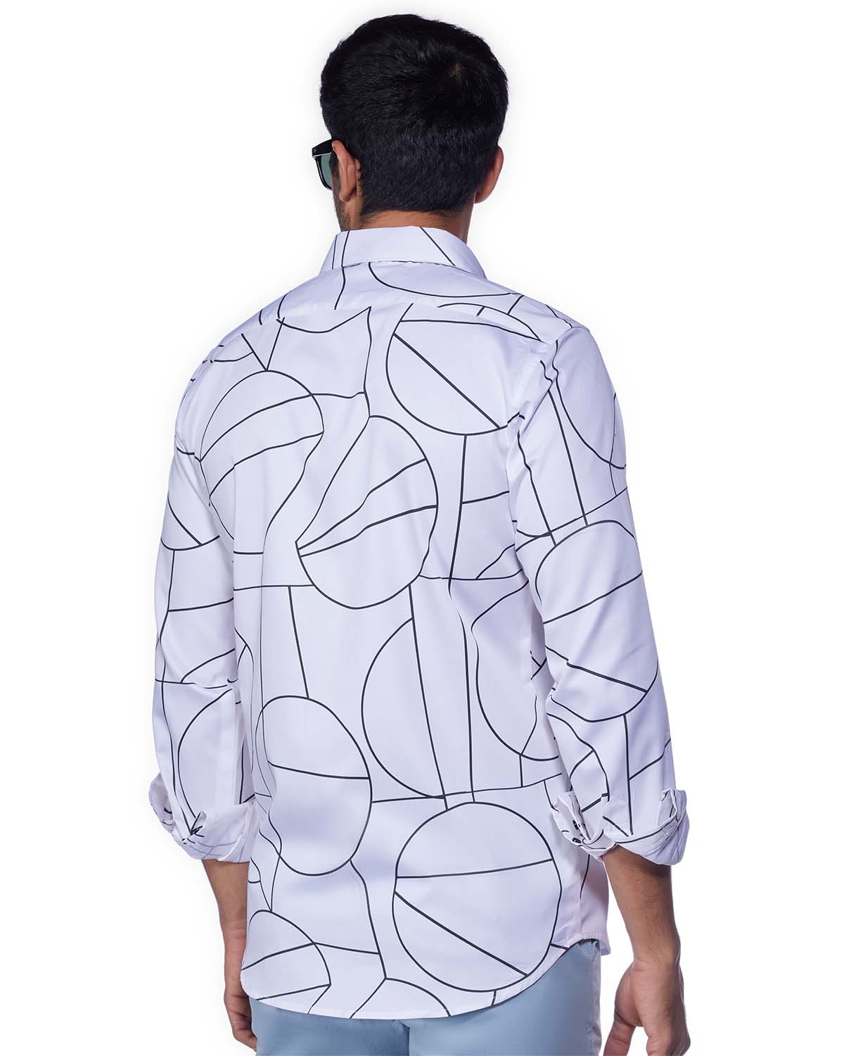 Line Printed Shirt - Black & White