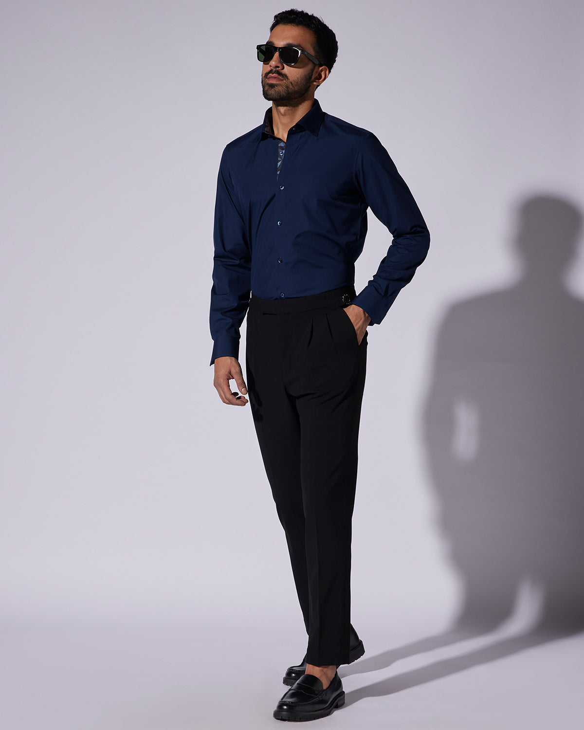 Cotton Poplin Shirt - Dark Blue