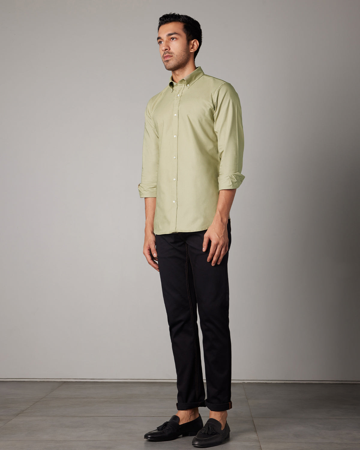 Washed Oxford Shirt - Light Olive