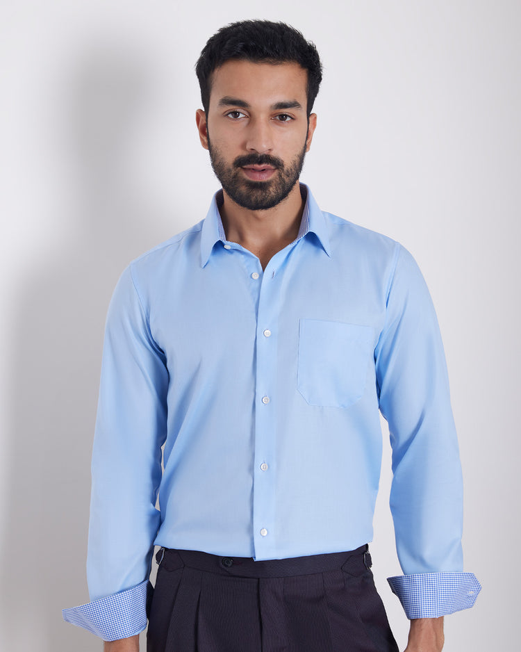 Cotton Twill Shirt - Light Blue