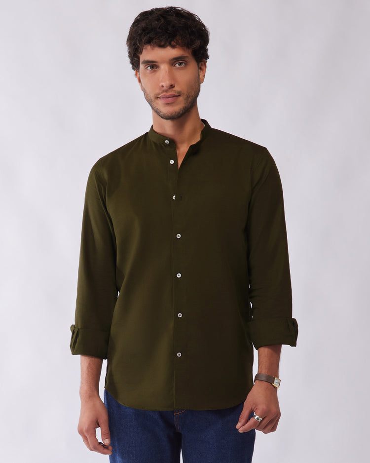 Cotton Linen Shirt - Green