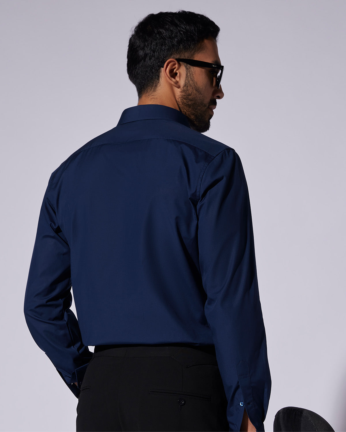 Cotton Poplin Shirt - Dark Blue