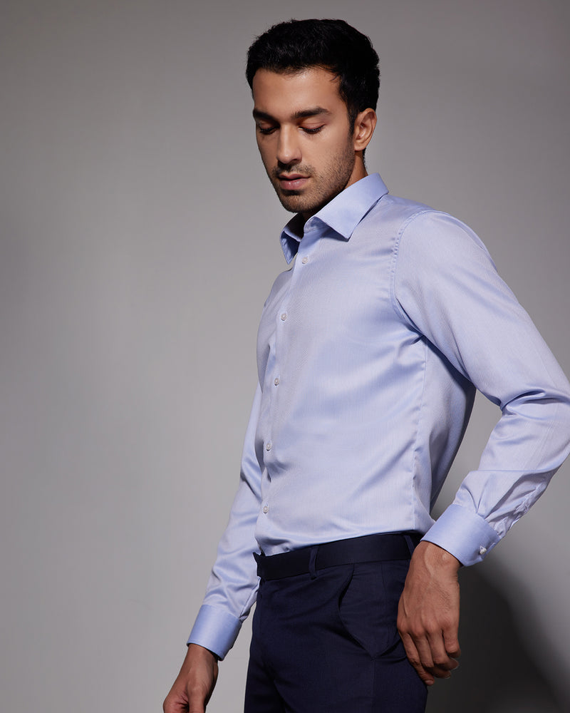 Luthai Wrinkle-Free Dobby Shirt - Light Blue