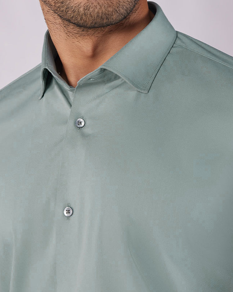 Wrinkle-Free Bamboo-Blend Shirt - Green