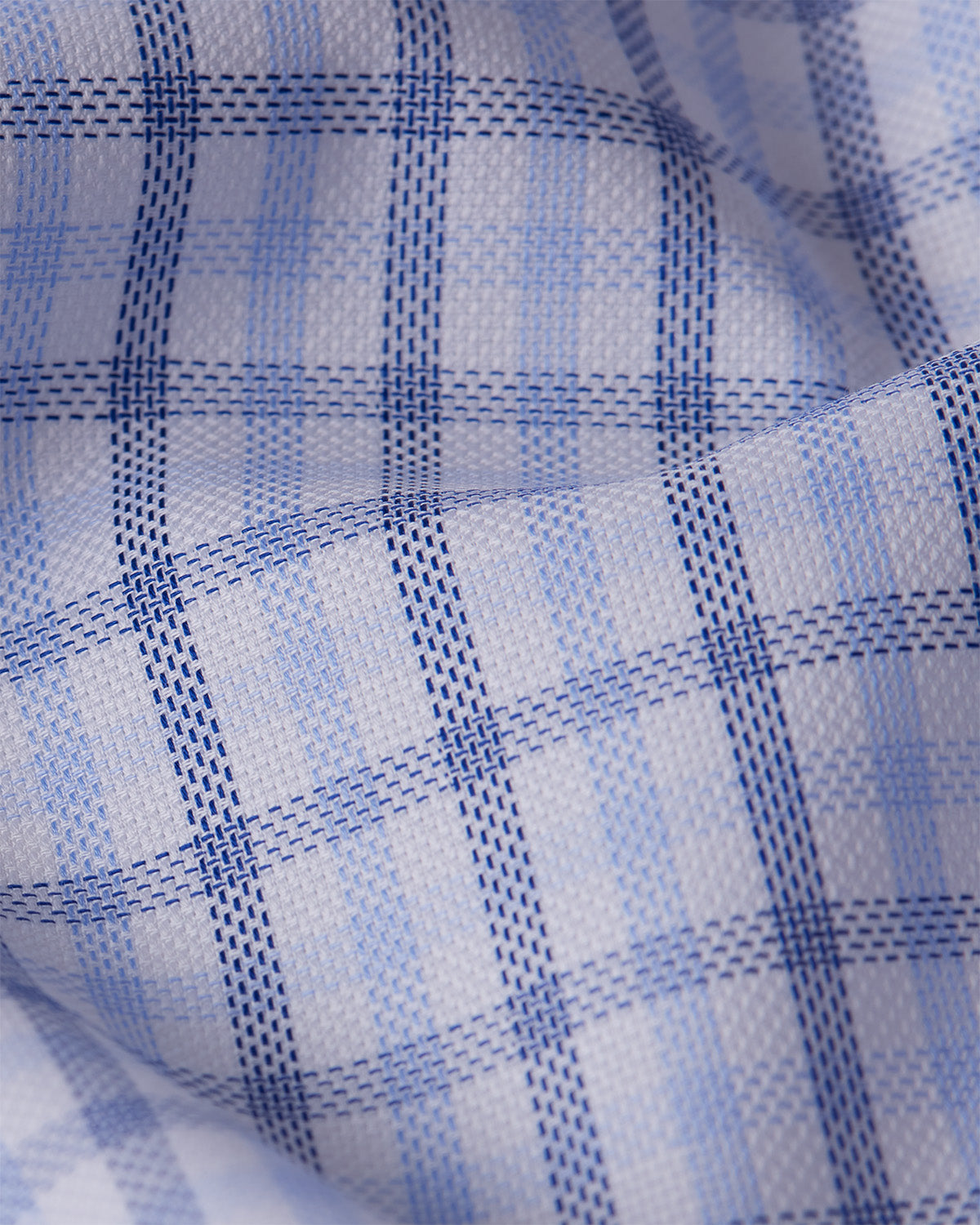 Delphinus Dobby Checked Shirt - Blue & Navy