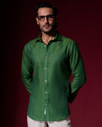 100% Linen Shirt - Green