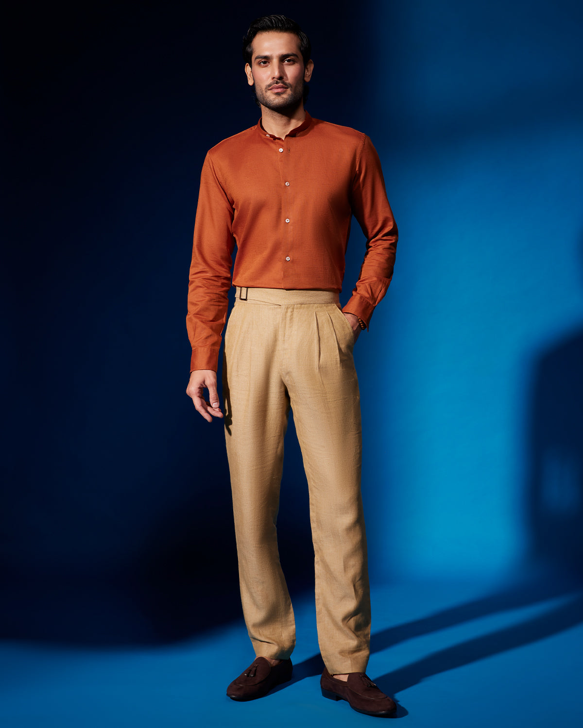 Rustica Cotton Linen Shirt - Rust