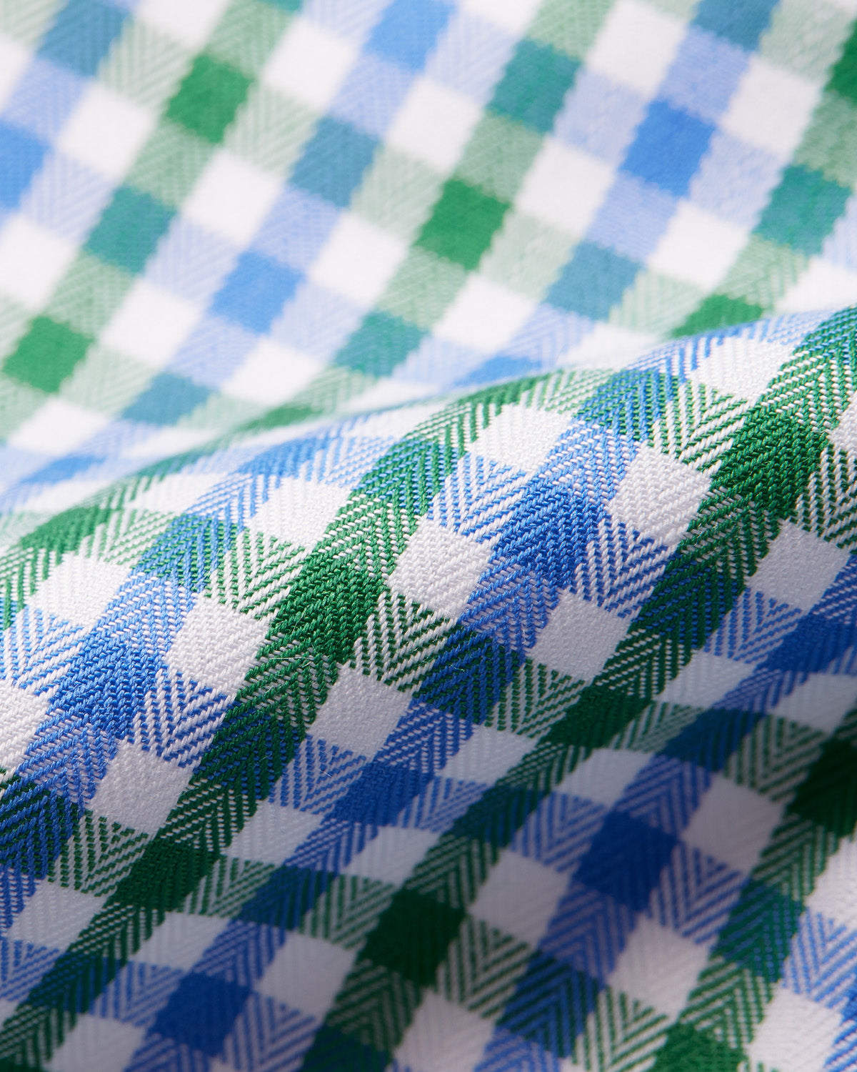 Montrose Herringbone Checked Shirt - Green & Blue