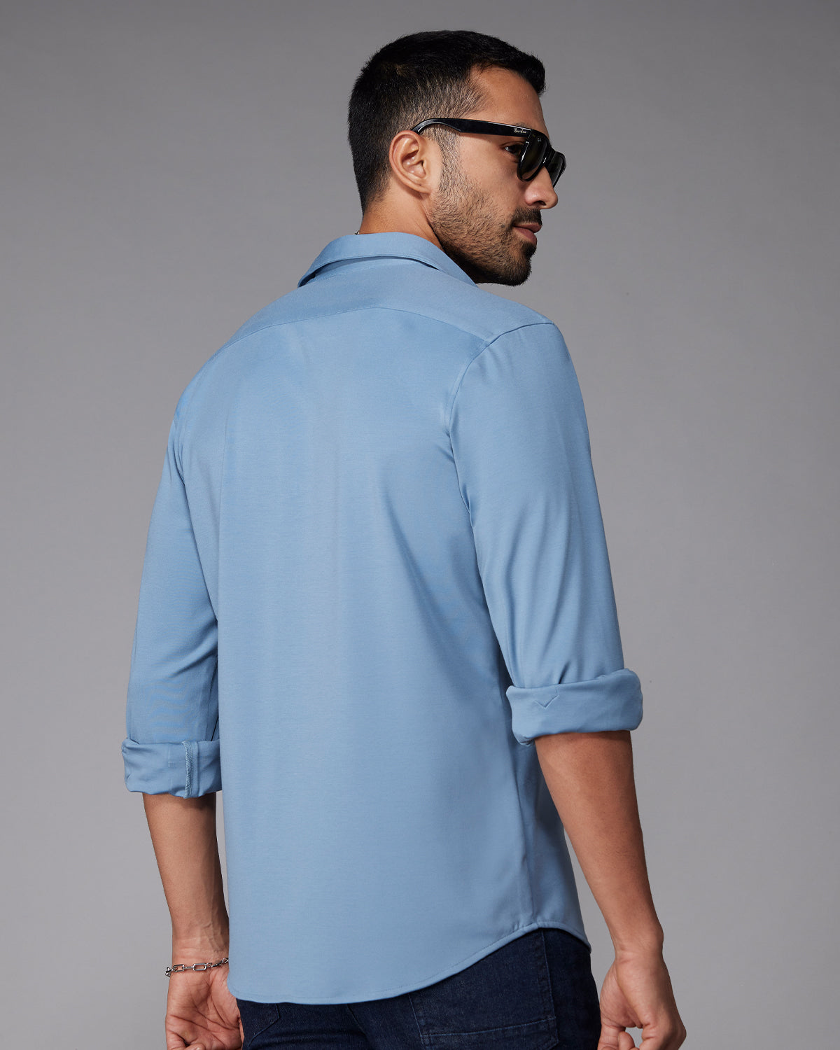 Stretch Knit Shirt - Blue