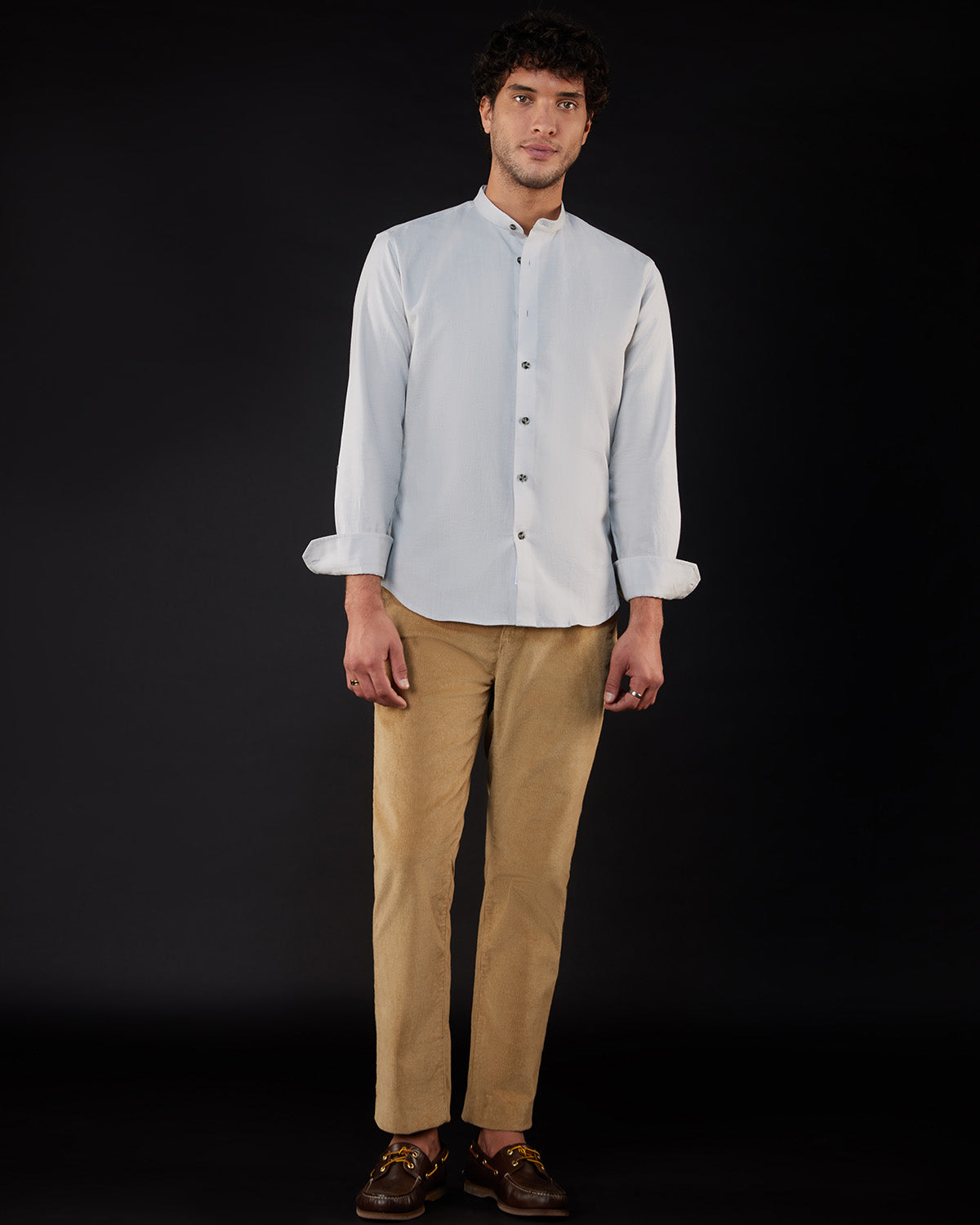 Cotton Linen Shirt - Light Grey