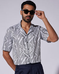 Abstract Printed Shirt - Black & White