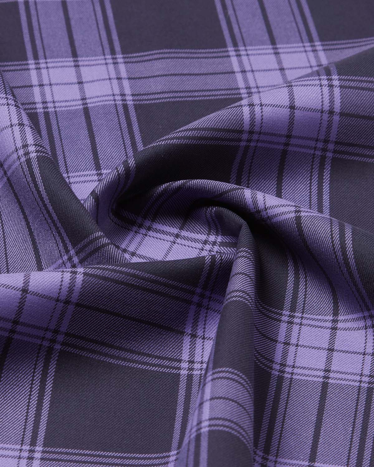 Twill Checked Shirt - Purple & Black