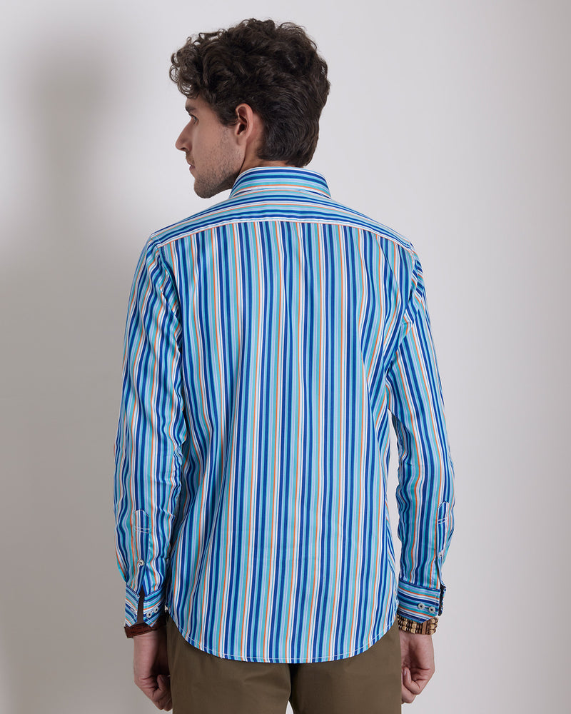 Multicoloured Twill Striped Shirt