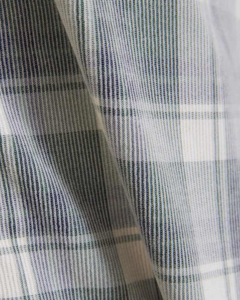 Green & White Corduroy Checked Shirt