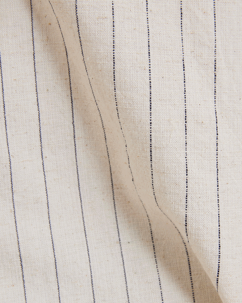 Ecru & Navy Cotton Striped Shirt