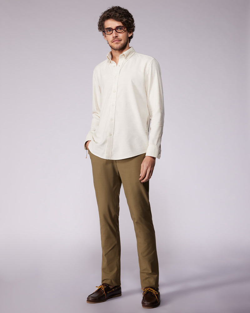 Ecru Melange Corduroy Shirt