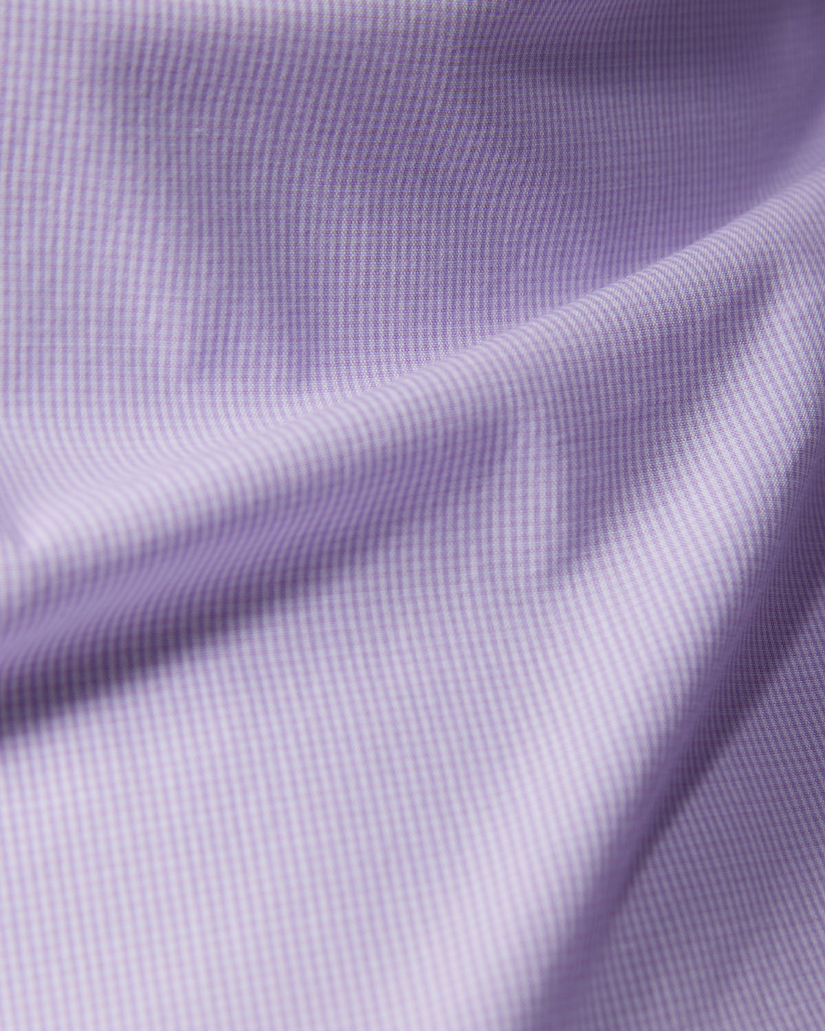 Cotton Micro-Checked Shirt - Lavender