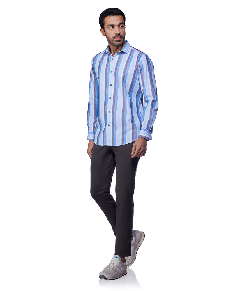 Blue Oxford Striped Shirt