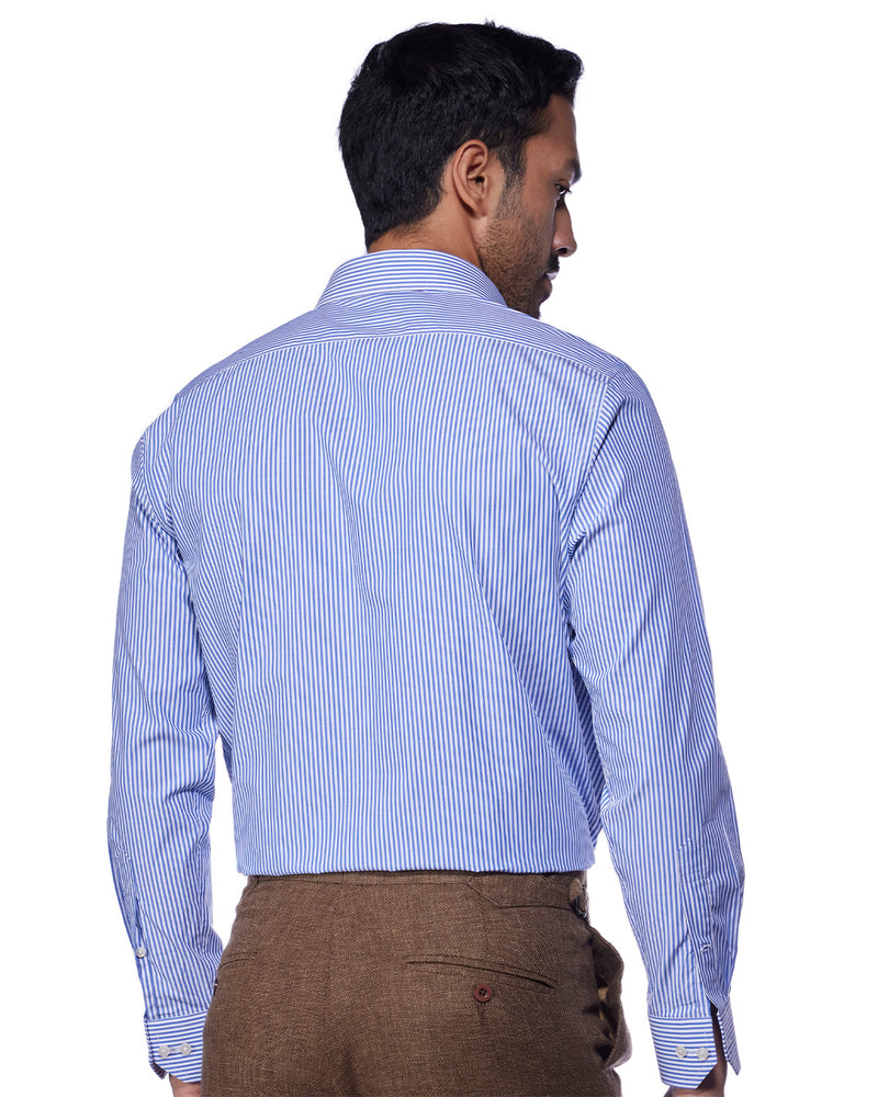 Light Blue Micro-Checked Shirt