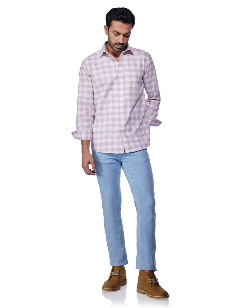 Pink Oxford Checked Shirt