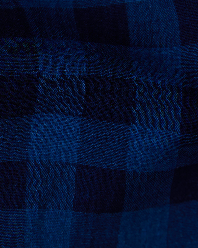 Navy Cotton Checked Shirt