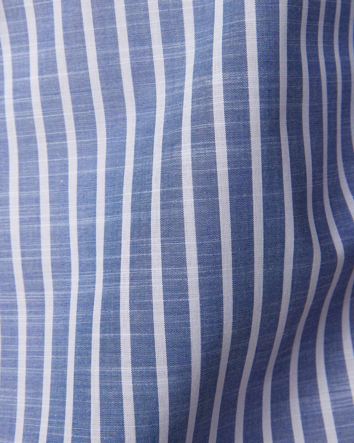 Stretch Cotton Blended Striped Shirt - Blue & White