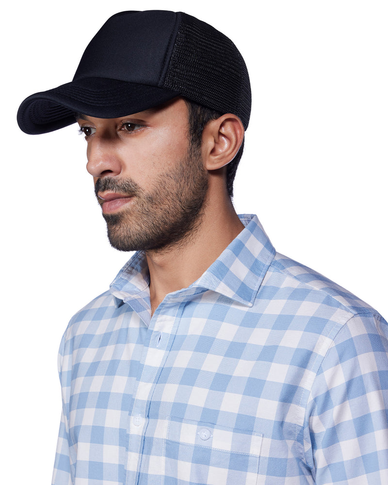 Light Blue Oxford Checked Shirt