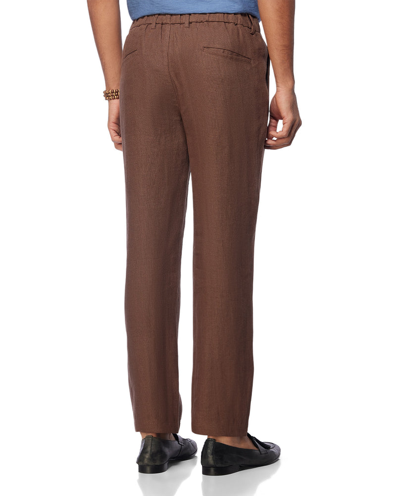 Summerscape Cotton Linen Pants - Brown