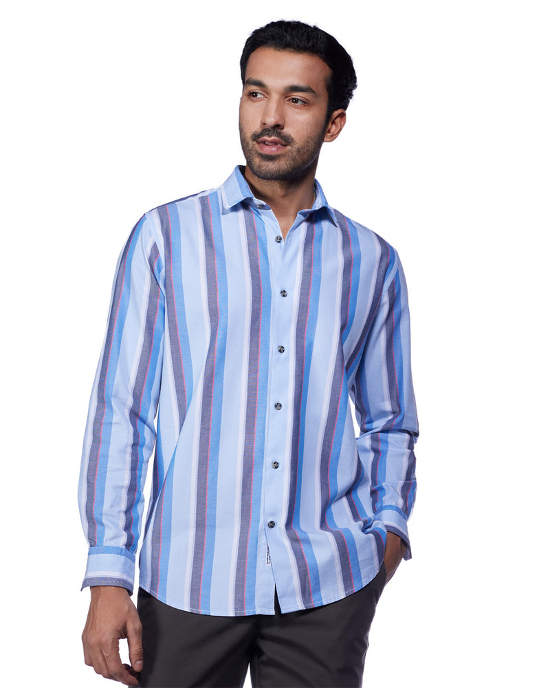 Blue Oxford Striped Shirt