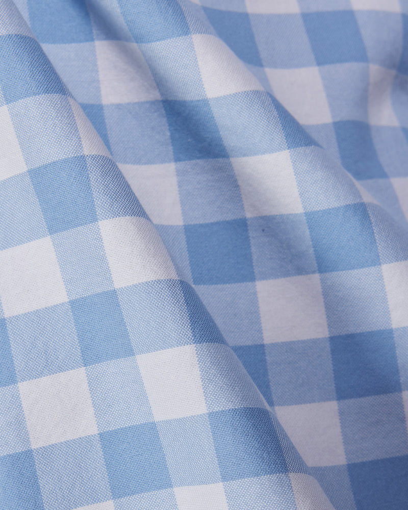 Light Blue Oxford Checked Shirt