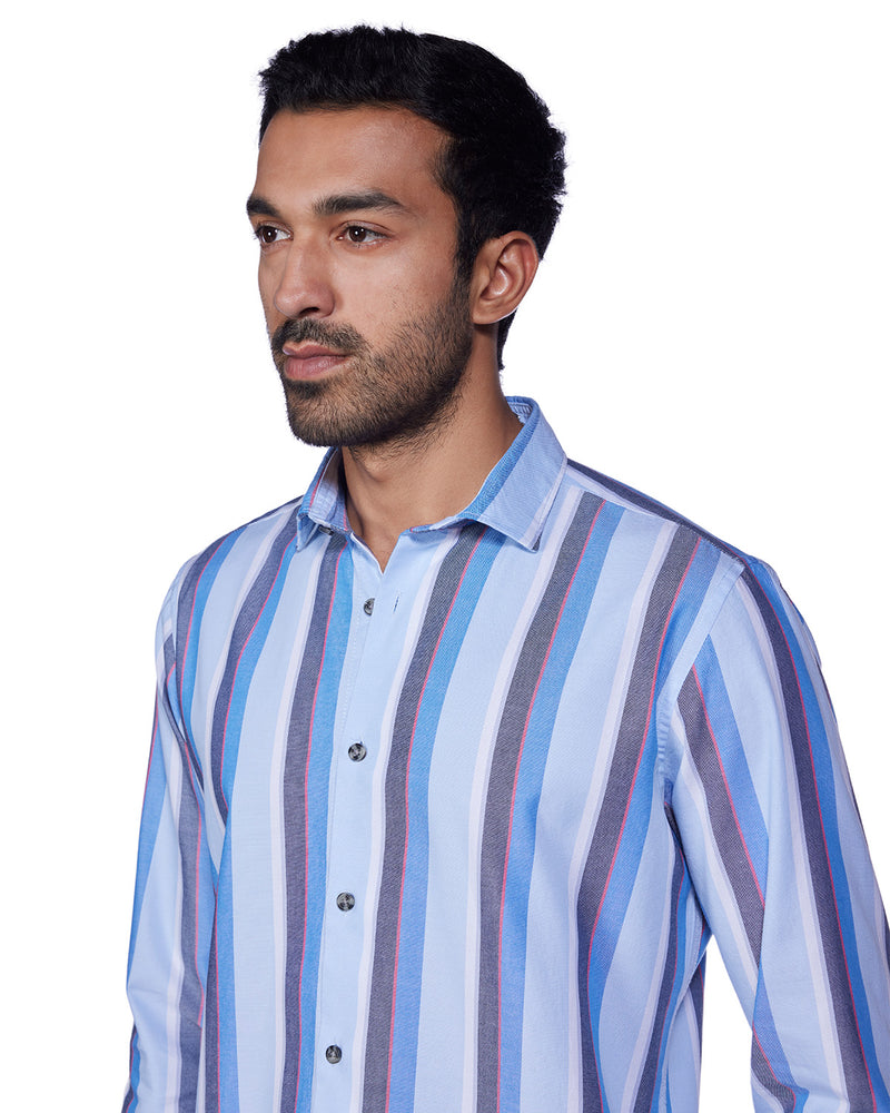 Blue Oxford Striped Shirt