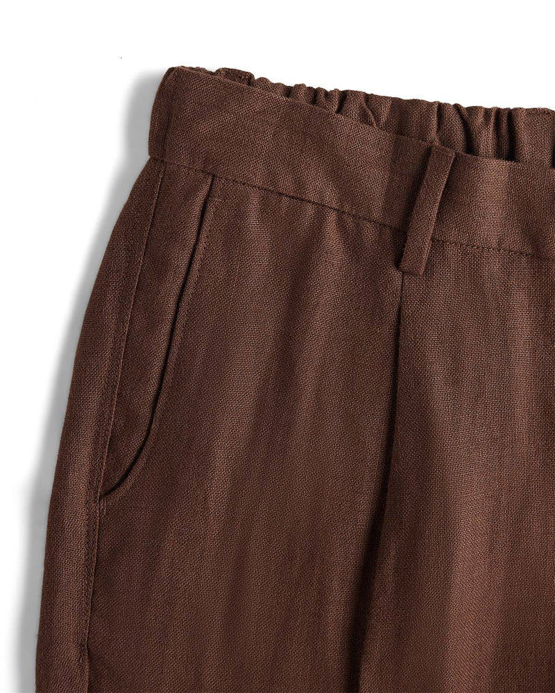 Summerscape Cotton Linen Pants - Brown