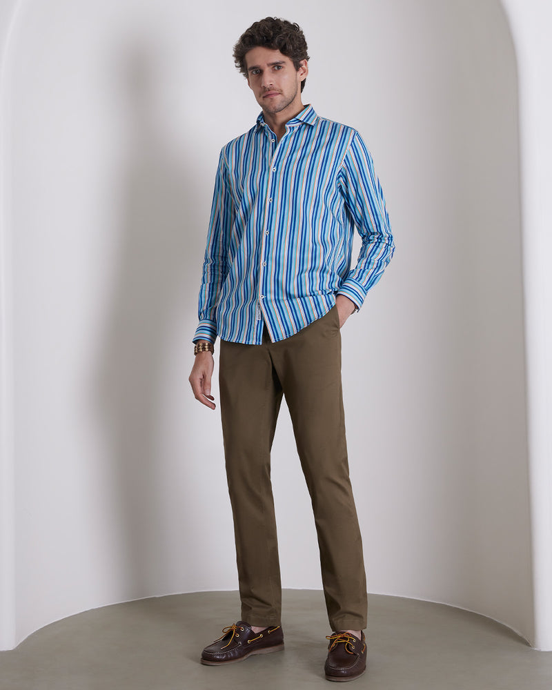 Multicoloured Twill Striped Shirt