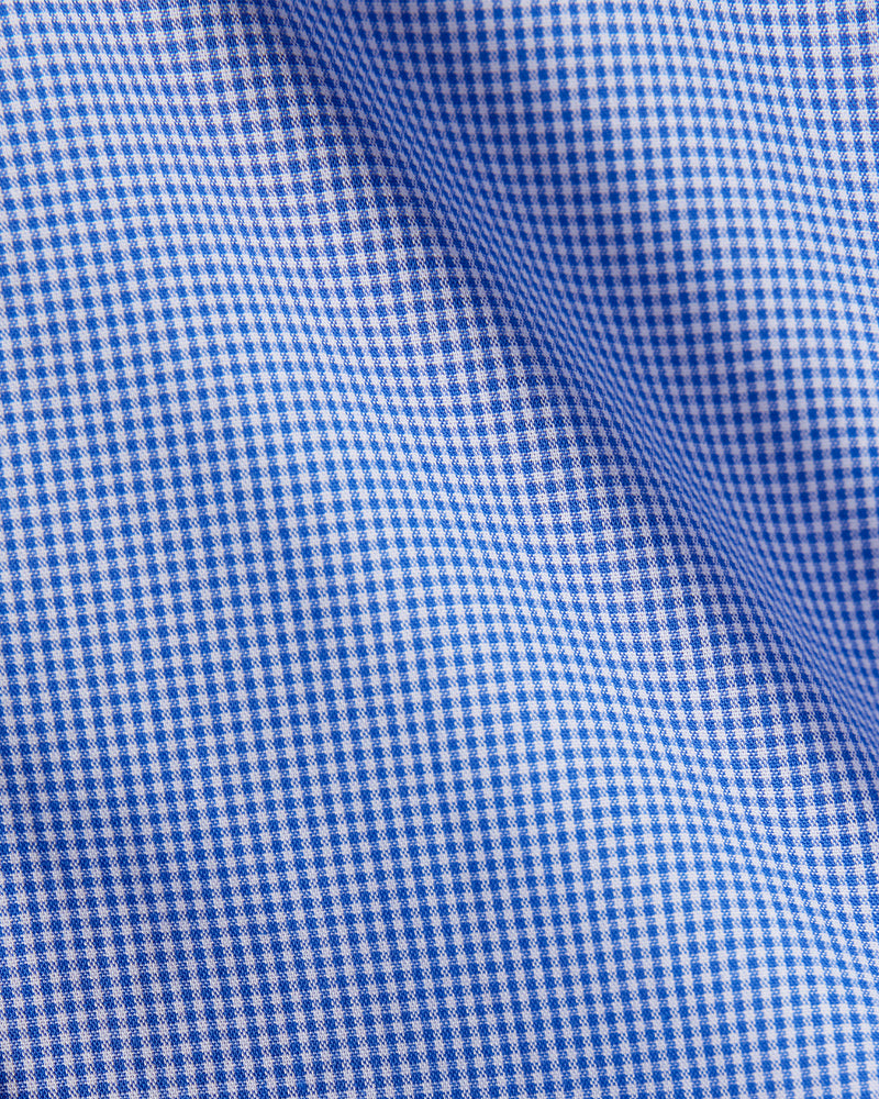 Mid Blue Micro-Checked Shirt