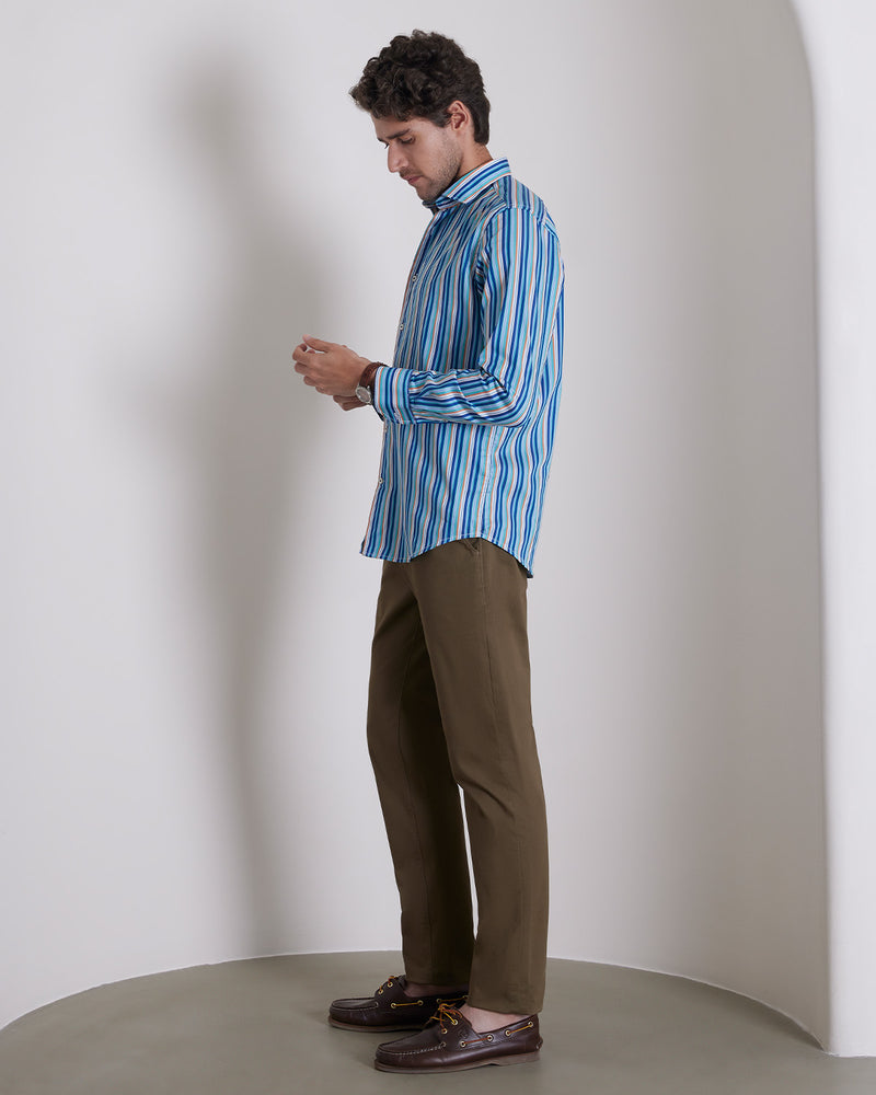 Multicoloured Twill Striped Shirt