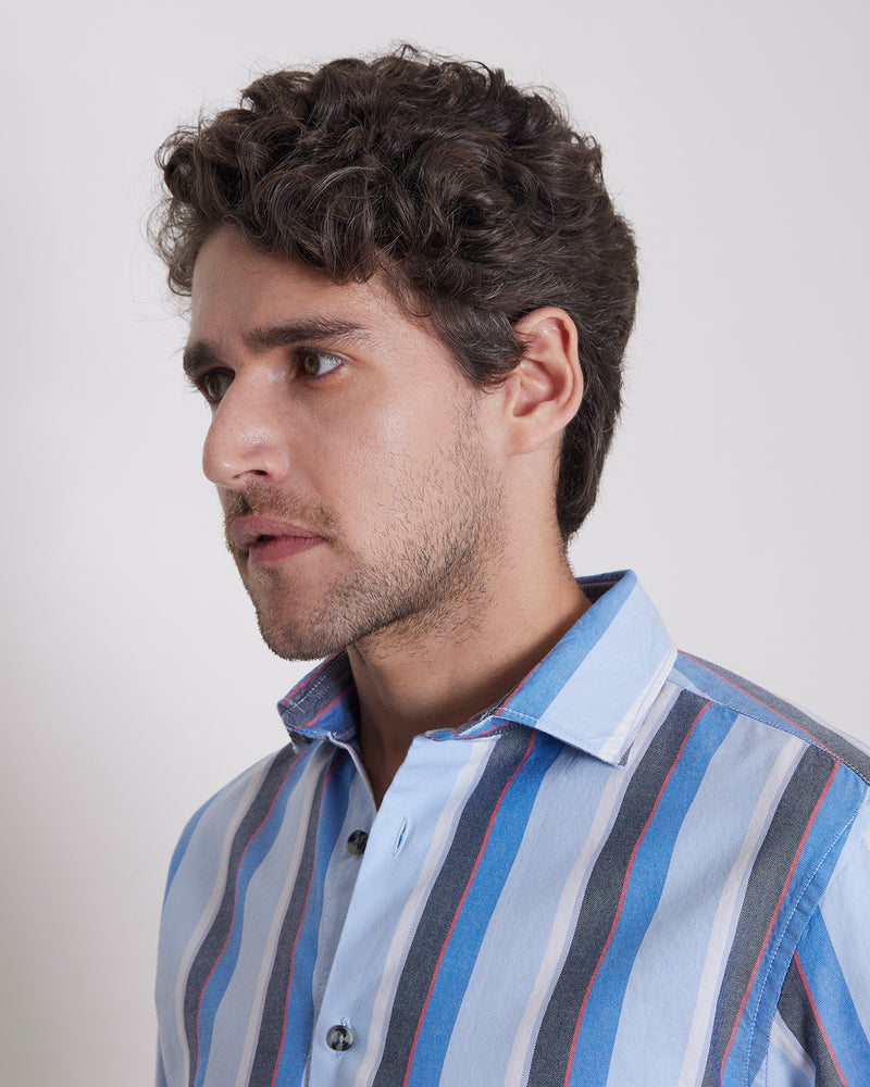 Blue Oxford Striped Shirt