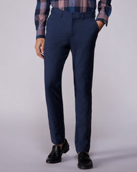 Tailored 4-Way Stretch Twill Smart Pants - Navy