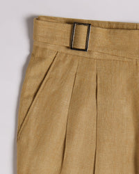 Vintage Linen Neapolitan Pants - Khaki