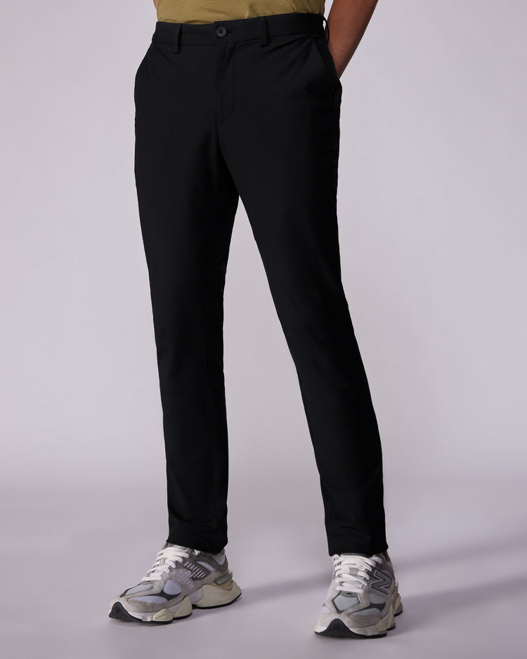 Tailored 4-Way Stretch Twill Smart Pants - Black