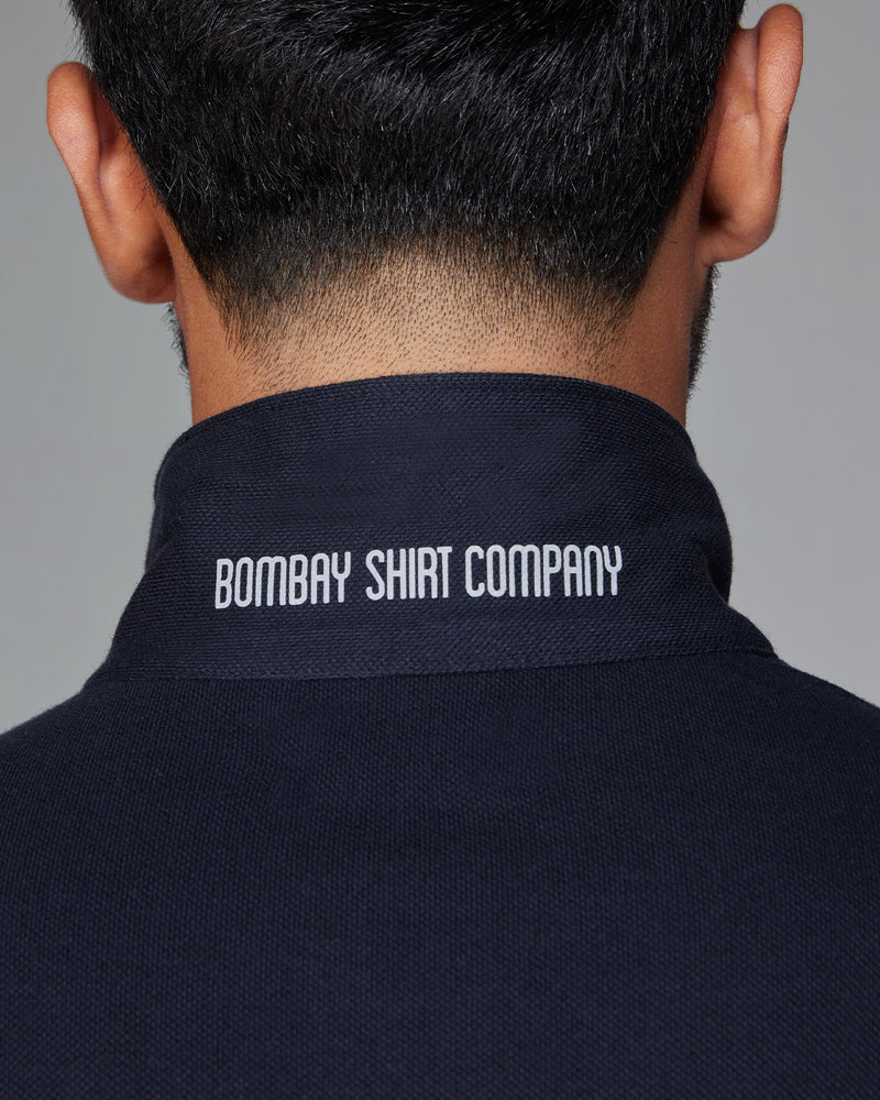 Signature Button Polo T-Shirt - Navy