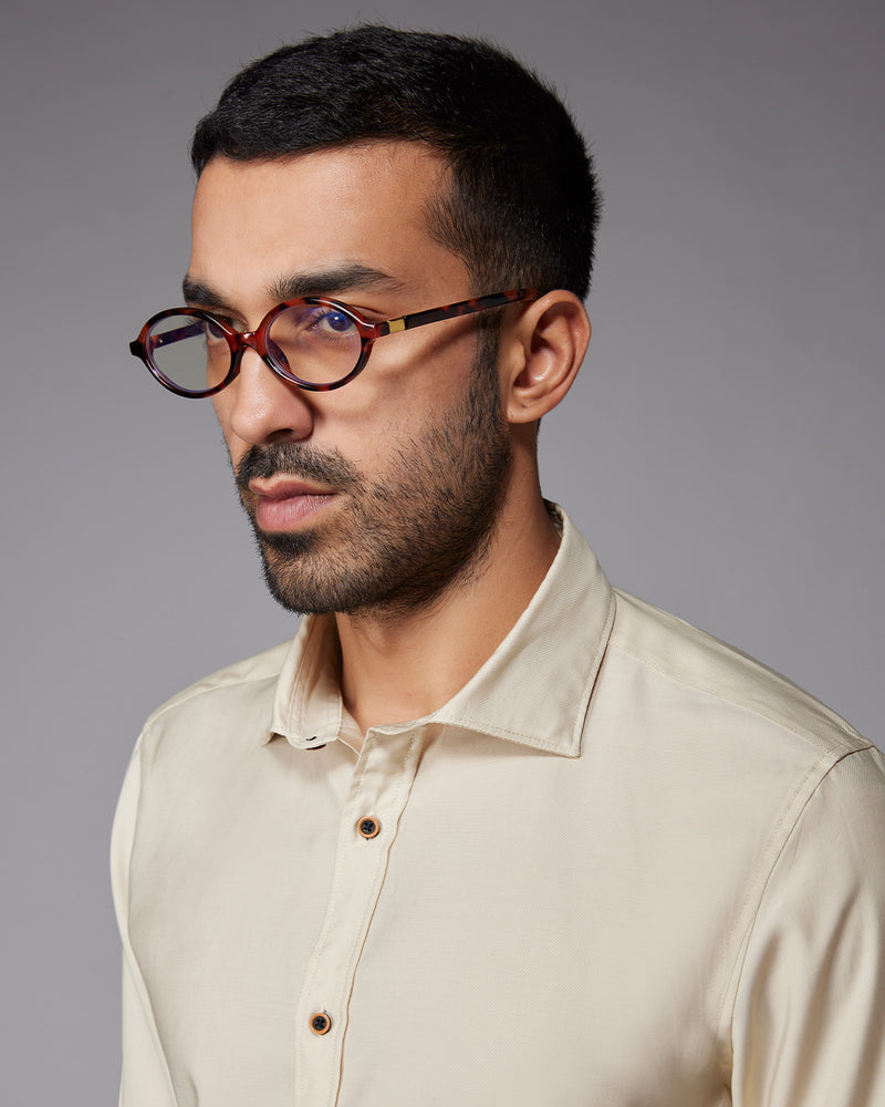 Beige Lyocell Twill Shirt