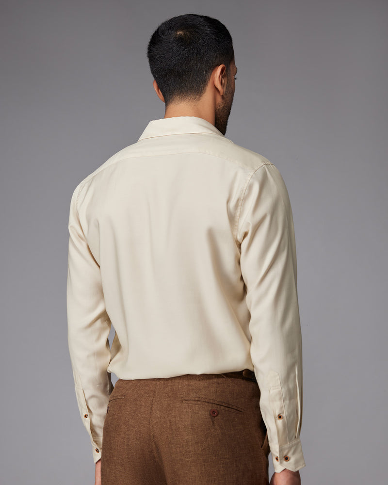 Beige Lyocell Twill Shirt