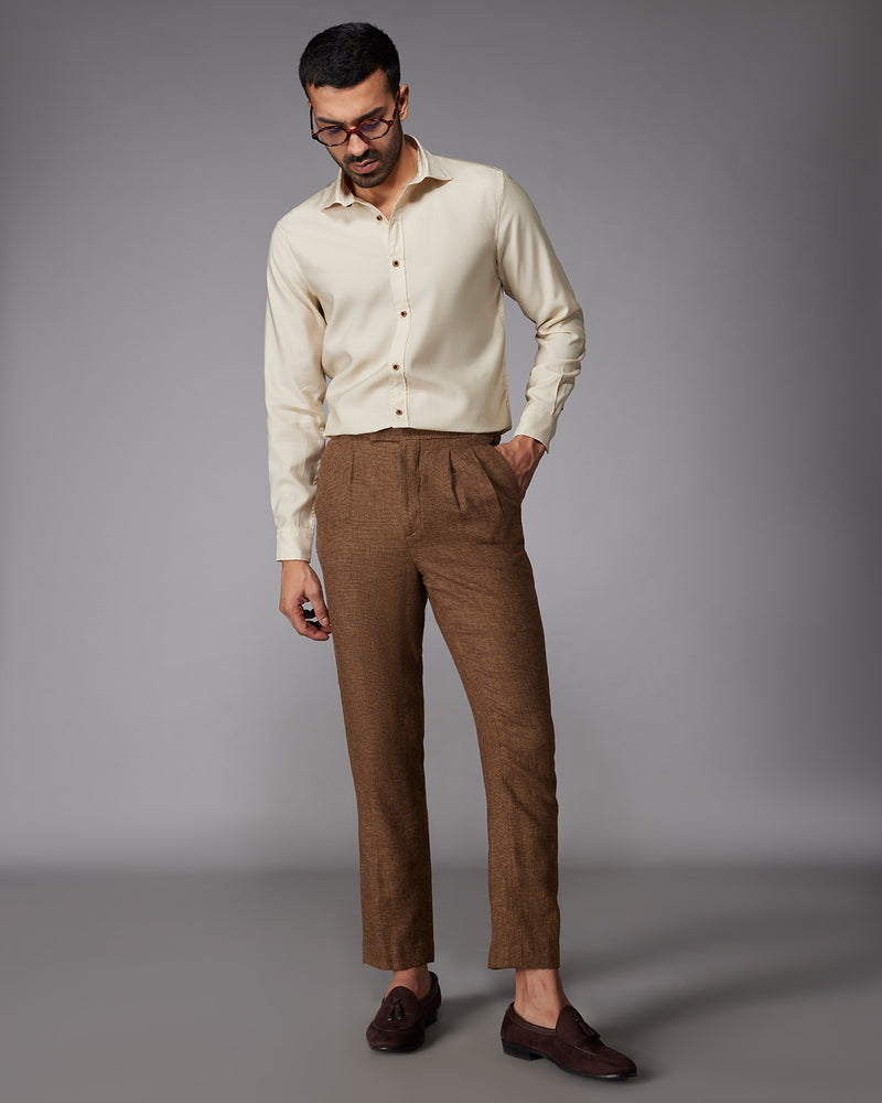 Beige Lyocell Twill Shirt