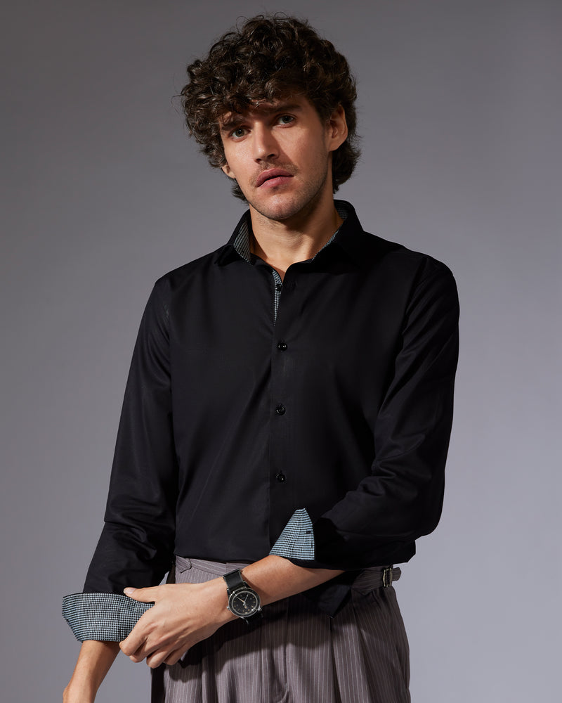 Black Poplin Shirt