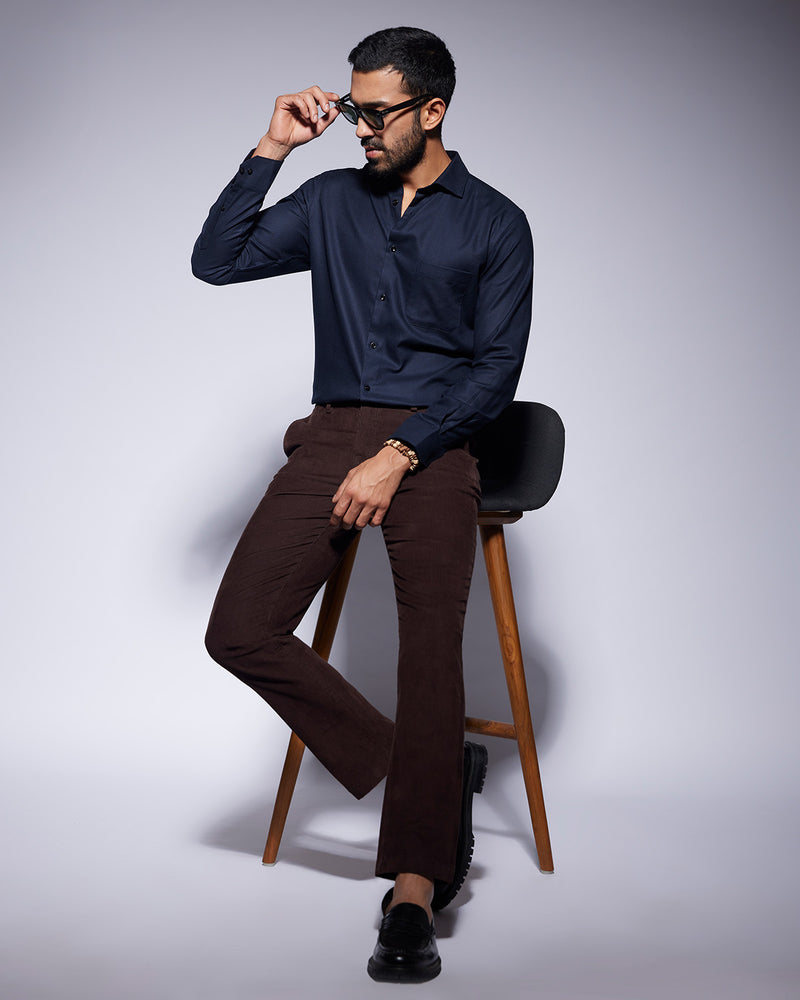 Blue Cotton Twill Shirt