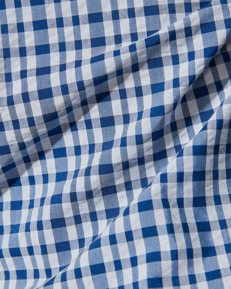 Blue & White Seersucker Checked Shirt