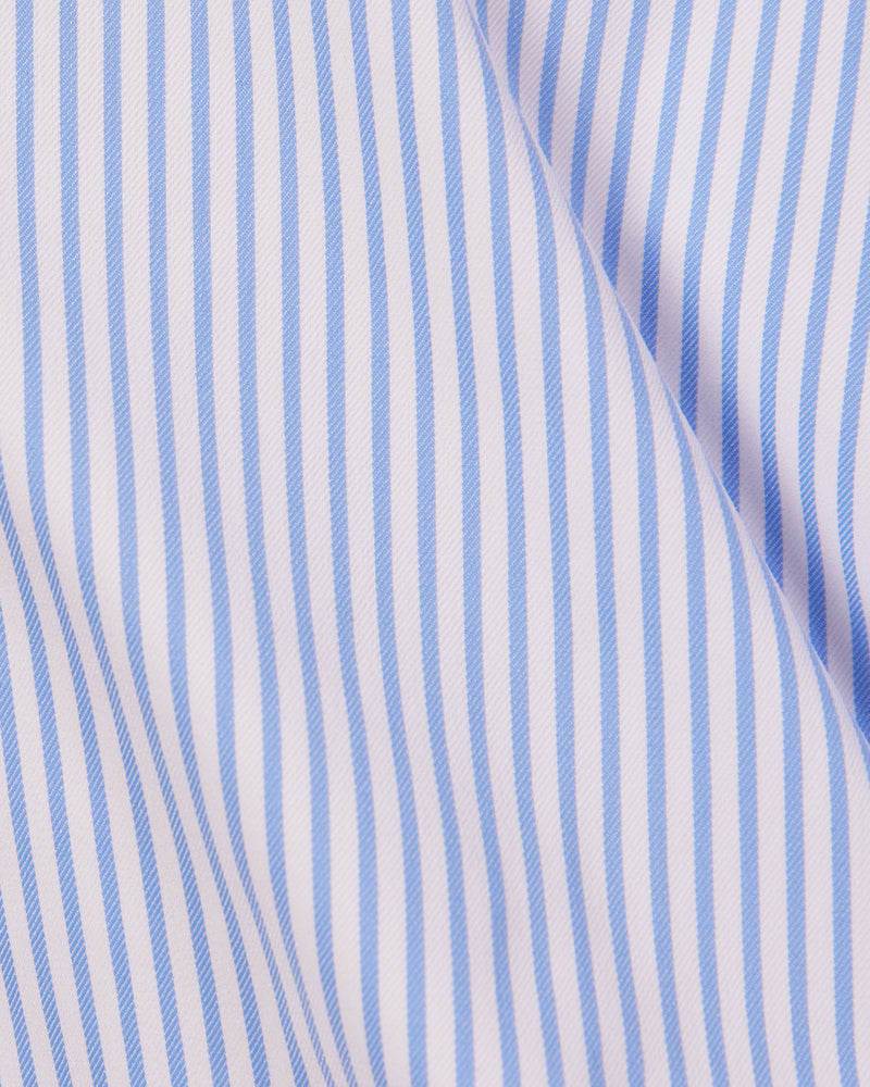 Blue & White Stretch Striped Shirt