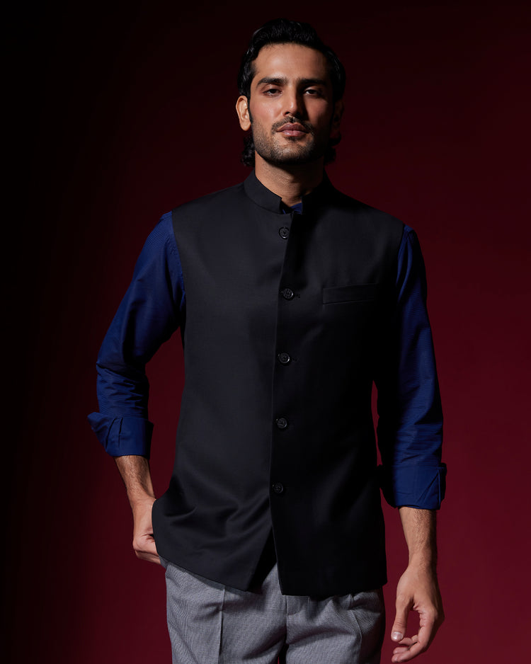 Twilight Nehru Jacket - Black