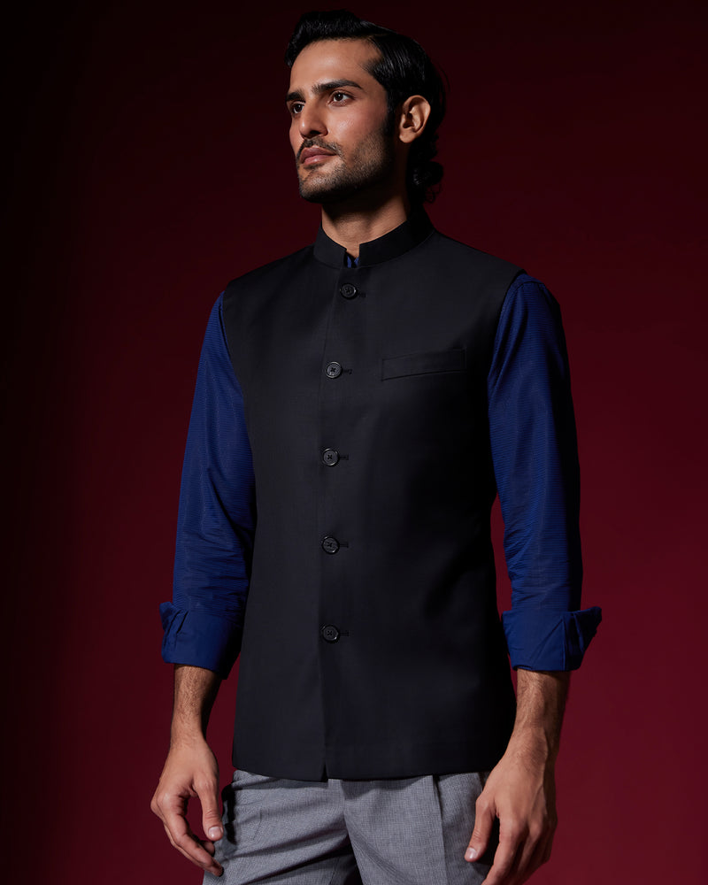 Twilight Nehru Jacket - Black